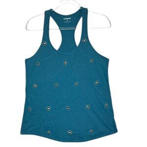 Express Turquoise Racerback Tank Top With Studded Embellishments S